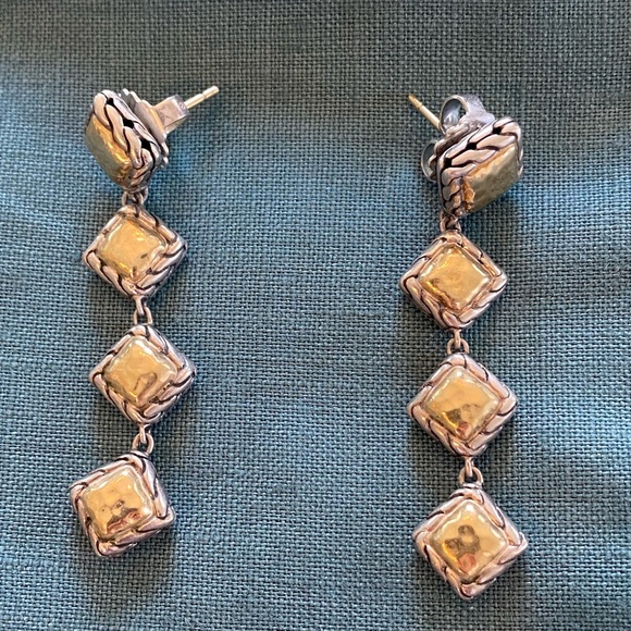 John Hardy Paul Four-Square Drop Earrings - Picture 3 of 10